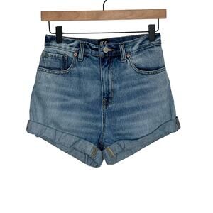 BDG Urban Outfitters Women's Mom High Rise Shorts Size 26 Blue Denim Cuff Hem